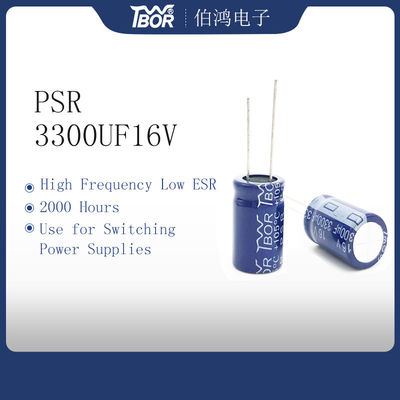 TW BOR ตัวเก็บประจุอลูมิเนียมอิเล็กโทรลีติค ESR ต่ำ ESR 3300uF 16V สำหรับการสลับพลังงาน