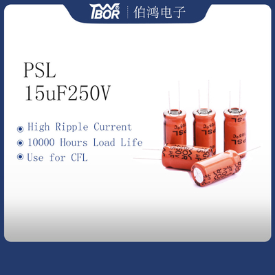 PSL 100uF 450V ตัวเก็บประจุอลูมิเนียมอิเล็กโทรลีติคแรงดันสูงสำหรับ CFL 10000 Hours