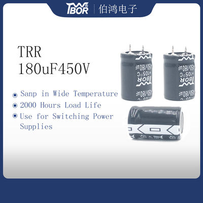 180UF450V 25x40mm Snap In Power Capacitor อุณหภูมิกว้าง RoHS