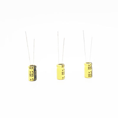ตัวเก็บประจุอุณหภูมิสูง ESR ต่ำ 56UF35V ตัวเก็บประจุแบบเรเดียลตะกั่วอิเล็กโทรไลต์