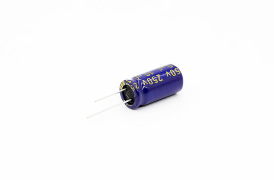 ตัวเก็บประจุอลูมิเนียมอิเล็กโทรลีติค ESR ต่ำ 10uf250v 8x16mm