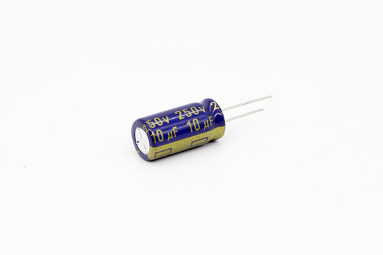 ตัวเก็บประจุอลูมิเนียมอิเล็กโทรลีติค ESR ต่ำ 10uf250v 8x16mm