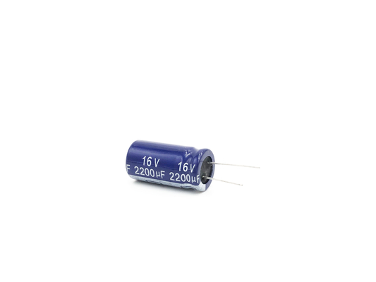 ตัวเก็บประจุอลูมิเนียมอิเล็กโทรลีติค ESR ความถี่ต่ำความถี่สูง 2200UF16V 13X25mm