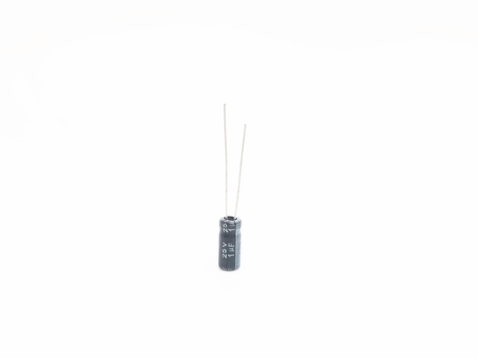 ISO9001 RoHS ตัวเก็บประจุแบบ Radial Lead Electrolytic 1UF25V 5X11mm