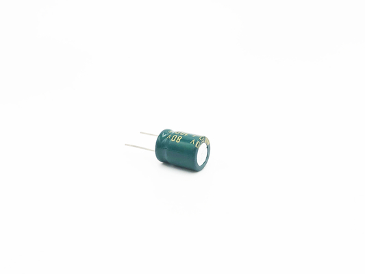 5000 ชั่วโมง 100UF80V ตัวเก็บประจุไฟ LED 10X20MM ISO14001