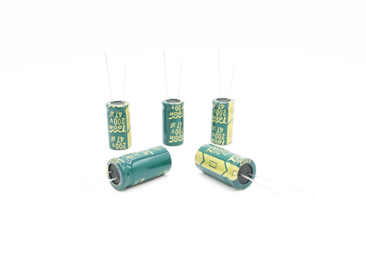 ตัวเก็บประจุแบบอิเล็กโทรไลต์ ESR ความถี่ต่ำความถี่สูง 47UF200V 13x25MM