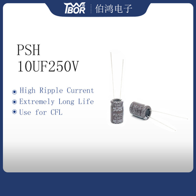 ตัวเก็บประจุแบบเรเดียลอิเล็กโทรลีติคอิเล็กทรอนิกส์ 10UF250V 10X16MM