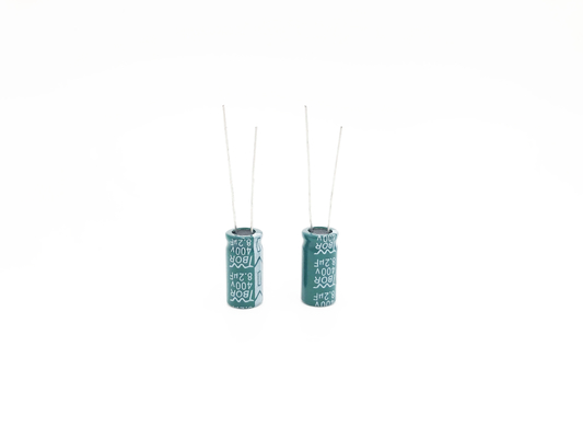 สีเขียว Radial Electrolytic Capacitor 8.2UF400V 10X20mm TW BOR