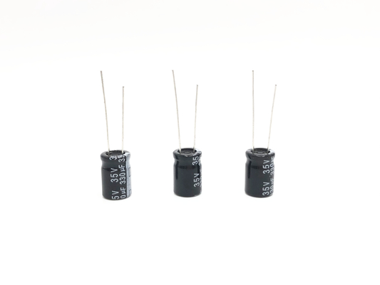 ตัวเก็บประจุขนาดเล็ก TW BOR 330UF35V 10X15 มม. ตัวเก็บประจุแบบเรเดียลอิเล็กโทรไลต์