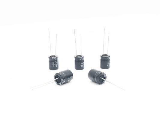 ตัวเก็บประจุอิเล็กโทรไลต์ขนาดเล็ก 10X13 มม. 470 ยูเอฟ 25 โวลต์ 2000 ชั่วโมงอายุการใช้งานโหลด