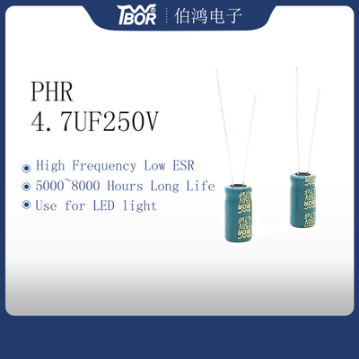 6.3x12MM Radial Electrolytic Capacitor 4.7UF 250V Low ESR 5000 Hours Load Life