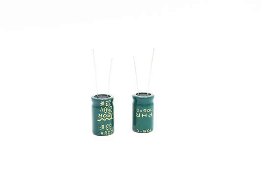 ตัวเก็บประจุอลูมิเนียมอิเล็กโทรไลต์เรเดียล 13x20 มม. 33UF250V