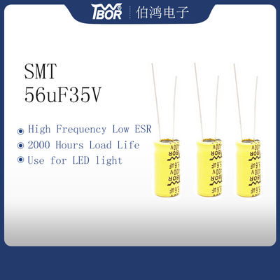 ตัวเก็บประจุความถี่สูงแบบอิเล็กโทรลีติค ESR ต่ำ 6.3x11mm 56uF 35V