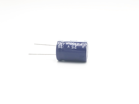 18x25mm Ridial Electrolytic Capacitor ISO9001 สวิตช์ไฟ Capacitor